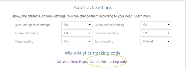 get wix Analytics code