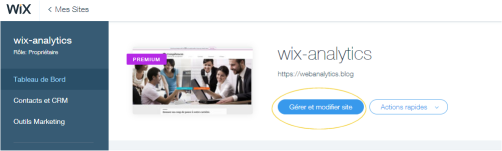 AFS analytics pour Wix